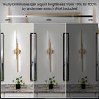 Minimalist 2-Light Dimmable LED Vanity Light Linear Metal Wall Sconce