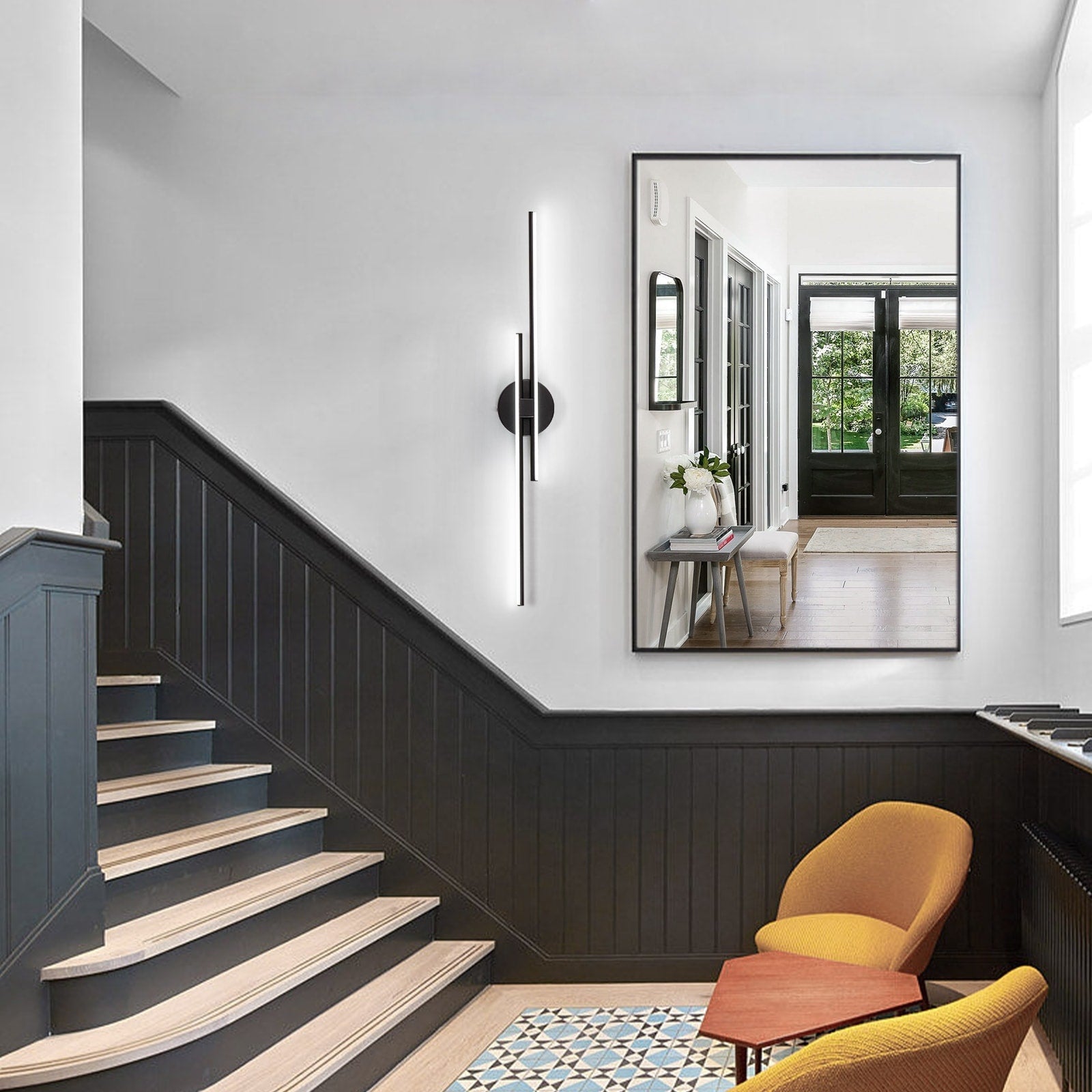 Minimalist 2-Light Dimmable LED Vanity Light Linear Metal Wall Sconce