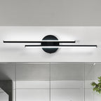 Minimalist 2-Light Dimmable LED Vanity Light Linear Metal Wall Sconce