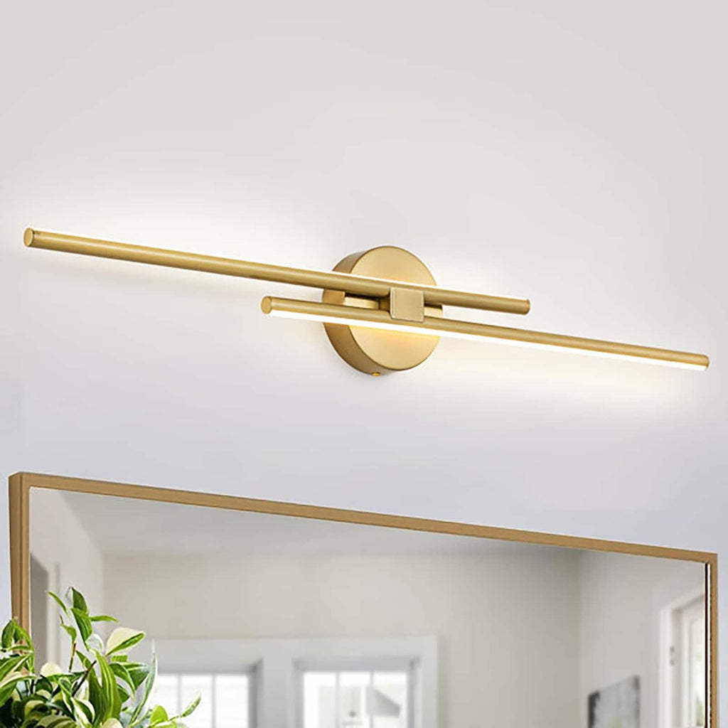 Minimalist 2-Light Dimmable LED Vanity Light Linear Metal Wall Sconce