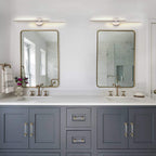 Minimalist 2-Light Dimmable LED Vanity Light Linear Metal Wall Sconce