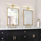 Minimalist 2-Light Dimmable LED Vanity Light Linear Metal Wall Sconce