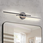 Minimalist 2-Light Dimmable LED Vanity Light Linear Metal Wall Sconce