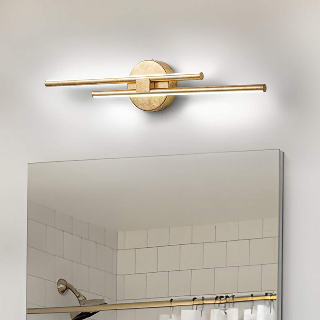 Minimalist 2-Light Dimmable LED Vanity Light Linear Metal Wall Sconce