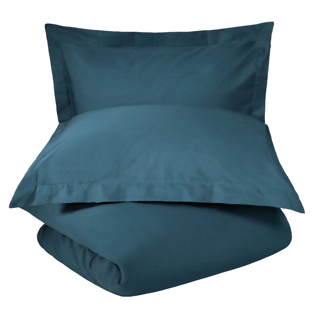 Superior 300-Thread Count Cotton Percale Duvet Cover Set