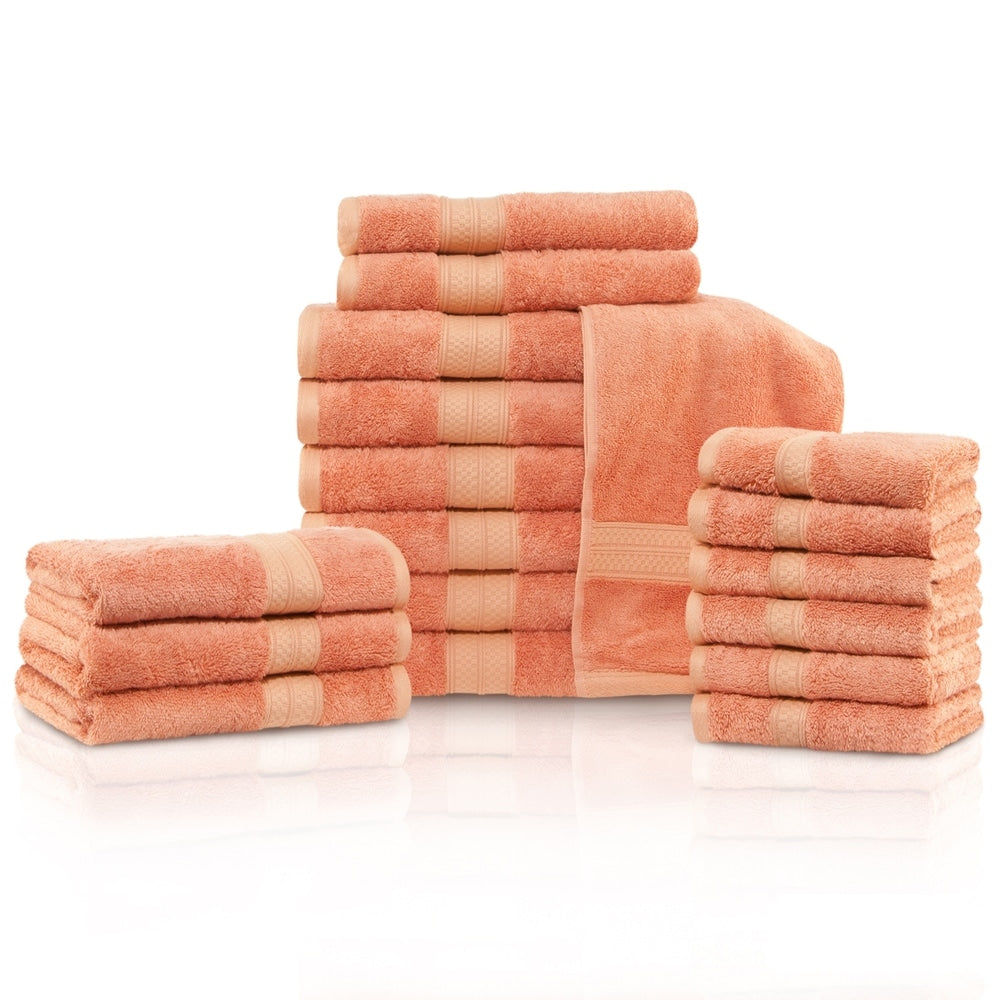 Superior Rayon from Bamboo and Cotton 18-Piece Towel Set (6 Bath, 6 Hand, 6 Face Towels)