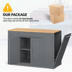 Moasis 53-inch Rolling Kitchen Island Storage Cabinet Portable Mobile Kitchen Cart