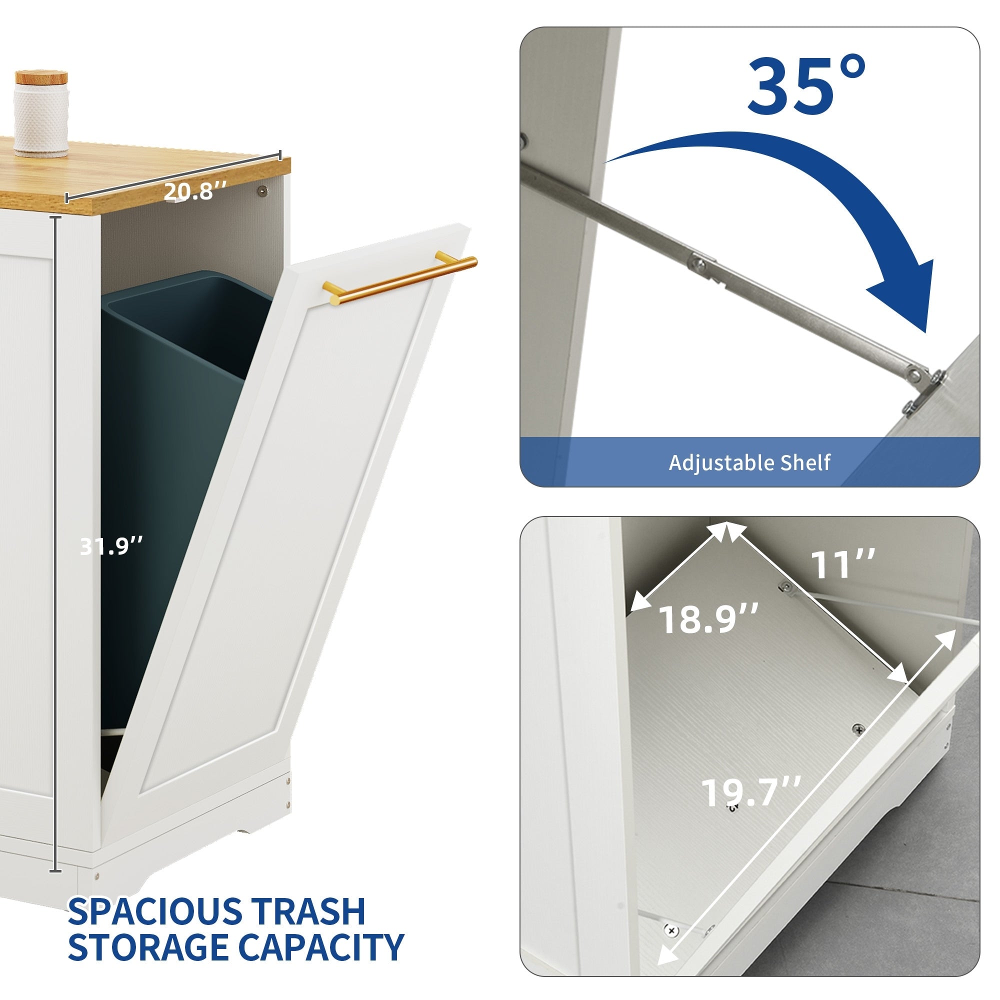 Moasis 53-inch Rolling Kitchen Island Storage Cabinet Portable Mobile Kitchen Cart