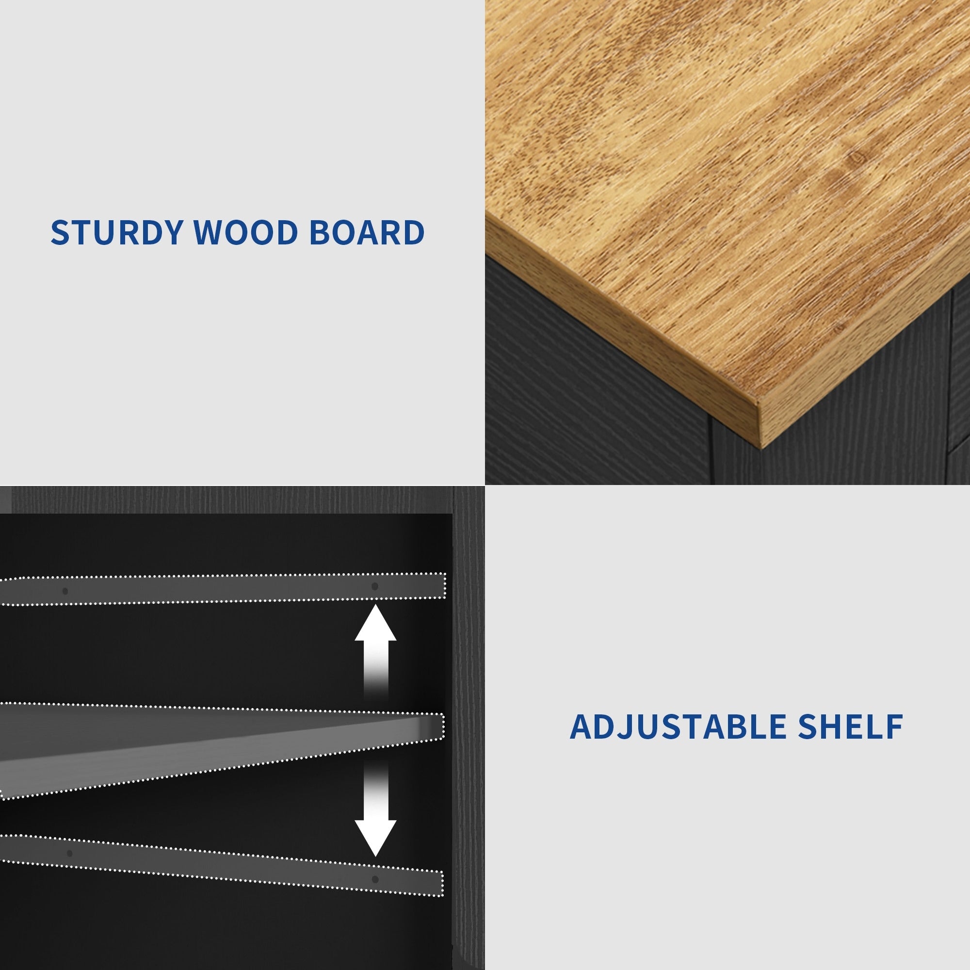 Moasis 53-inch Rolling Kitchen Island Storage Cabinet Portable Mobile Kitchen Cart