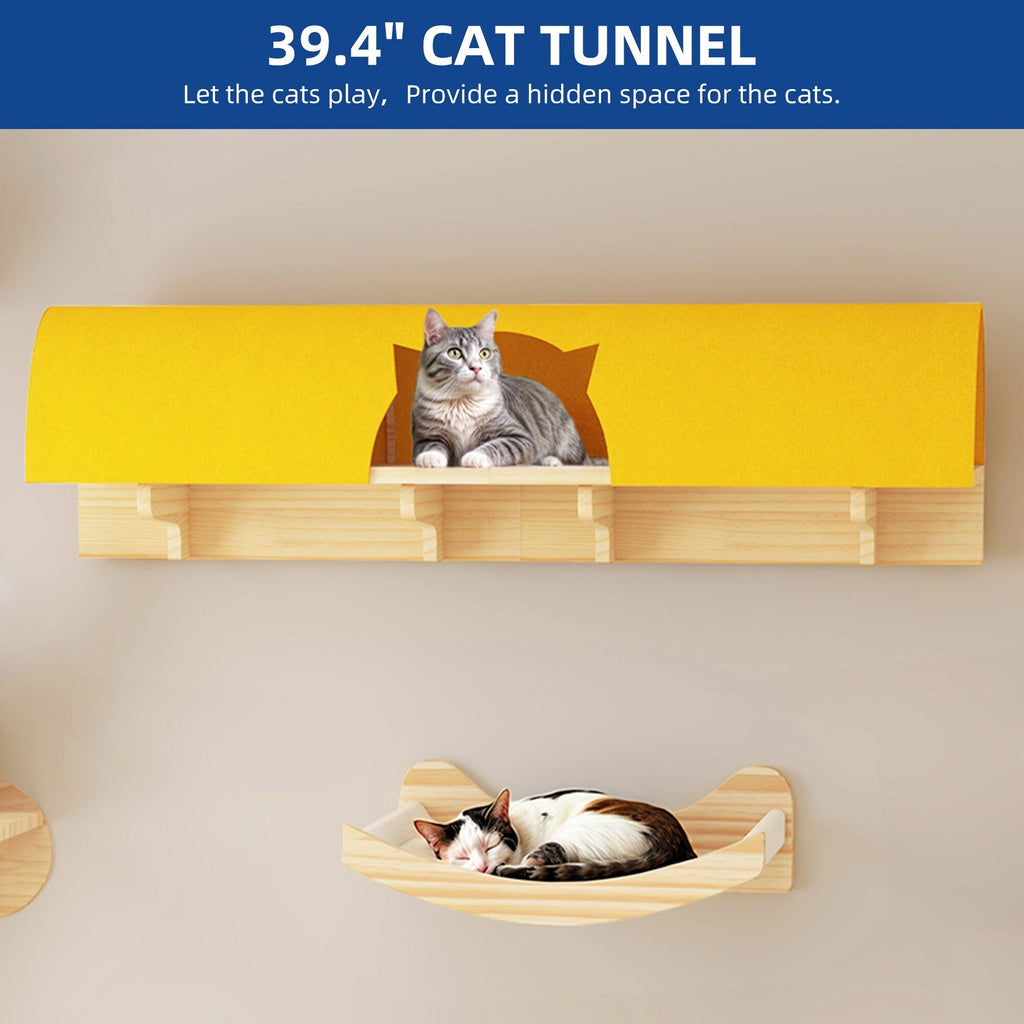 Moasis Cat Wall Shelves Set Wall Mounted Wood Cat Climber Set