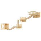 Moasis Cat Wall Shelves Set Wall Mounted Wood Cat Climber Set