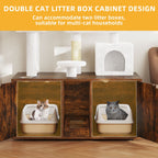 Moasis Double Cat Litter Box Enclosure with Scratching Post Cat Tree