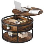 Moasis Round Lift Top Coffee Table with Hidden Storage