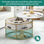 Moasis Round Lift Top Coffee Table with Hidden Storage