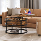 Moasis Round Lift Top Coffee Table with Hidden Storage