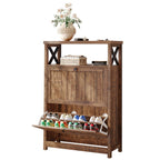 Moasis Shoe Storage Cabinet Organizer with 2 Compartments for Entryway Hallway