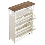 Moasis Shoe Storage Cabinet Organizer with 2 Compartments for Entryway Hallway