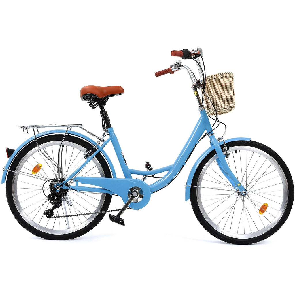 Moasis24/ 26 7-speed Cruiser Bike Adjustable Step Through Bike Commute Bike Bicycle