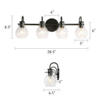 Modern 2/3/4/5-Light Bathroom Vanity Light Globe Glass Wall Sconce Minimalist Design