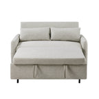 Modern 2 Seat Couch, Microfiber Pull Out Sleep Sofa Bed wih Adjsutable Backrest, Storage Pockets, 2 Soft Pillows, USB Ports