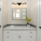 Modern 3/4-lights Bathroom Dimmable Vanity Lights Wall Sconces with Glass Shade