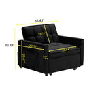 Modern 70.86 3 in 1 Single Convertible Sofa Bed with Adjustable Back and Moving Wheel for Living Room