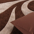 Modern Area Rug Floral Pattern with Contour Cut