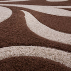 Modern Area Rug Floral Pattern with Contour Cut