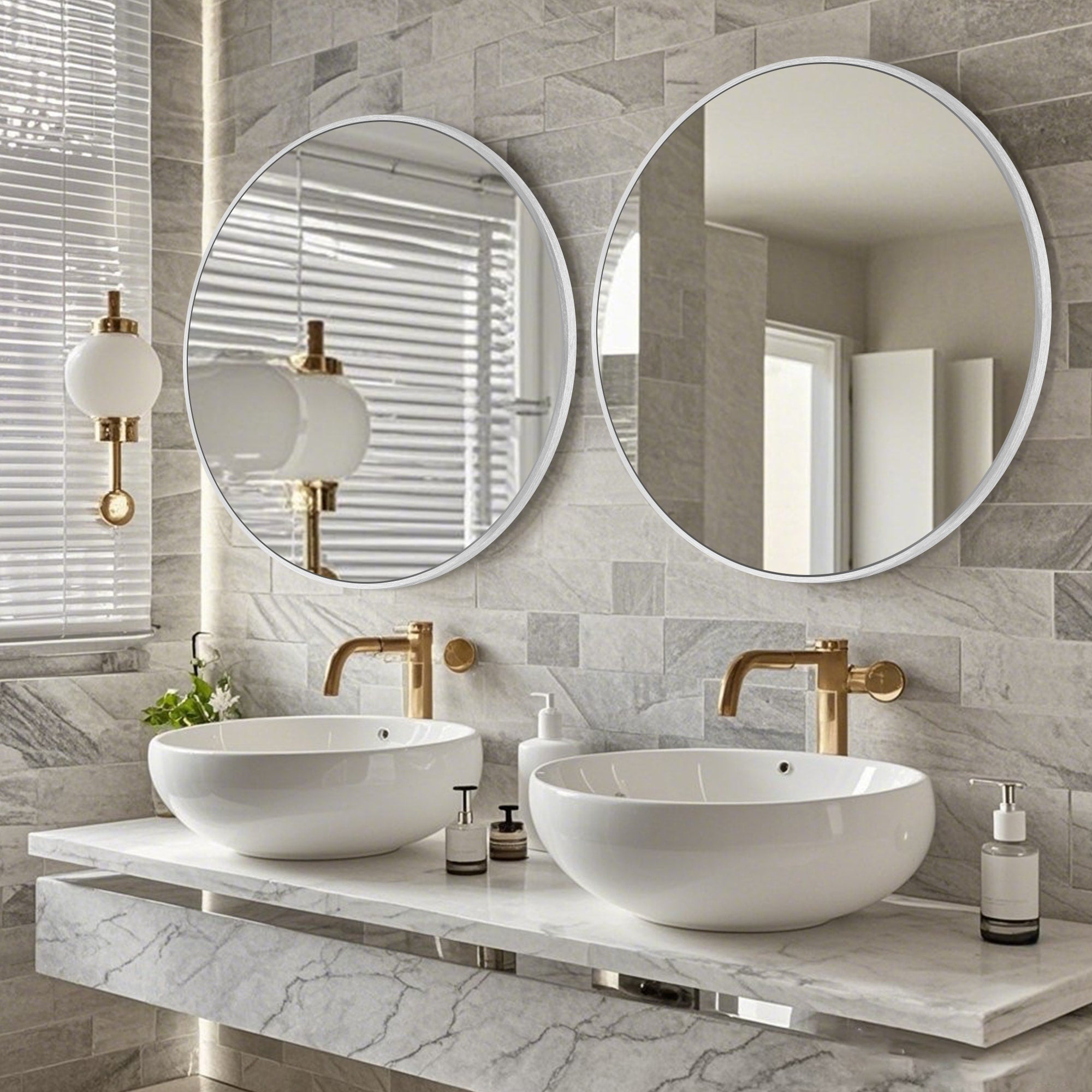 Modern Bathroom Wall Mounted Round Vanity Mirror