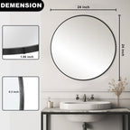 Modern Bathroom Wall Mounted Round Vanity Mirror