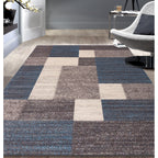 World Rug Gallery Modern Boxes Design Non-slip (Non-skid) Area Rug