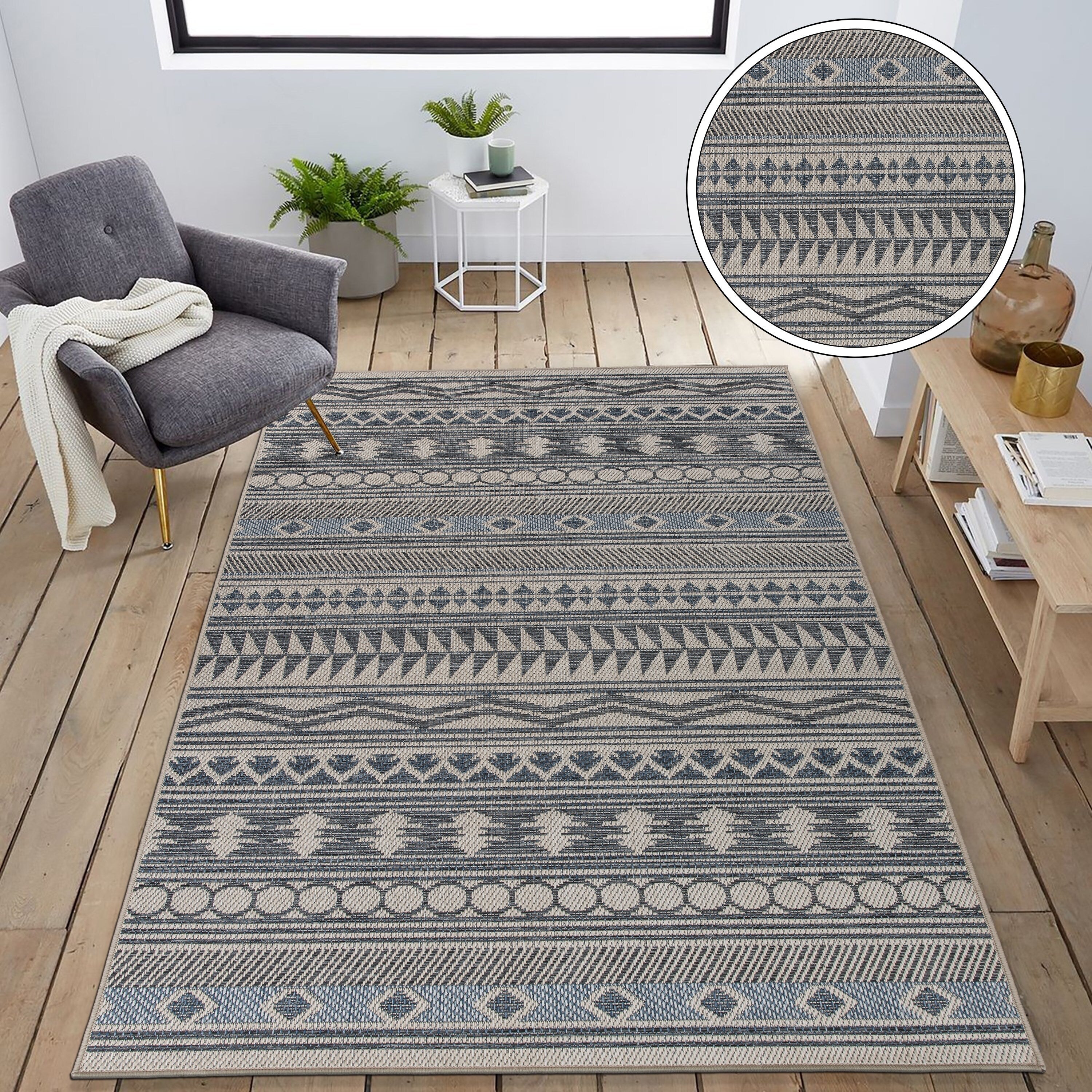 World Rug Gallery Modern Bohemian Global Indoor/Outdoor Area Rug