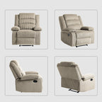 Modern Corduroy Manual Recliner Chair, Lounger Adjustable Recliners with Wide Armrest