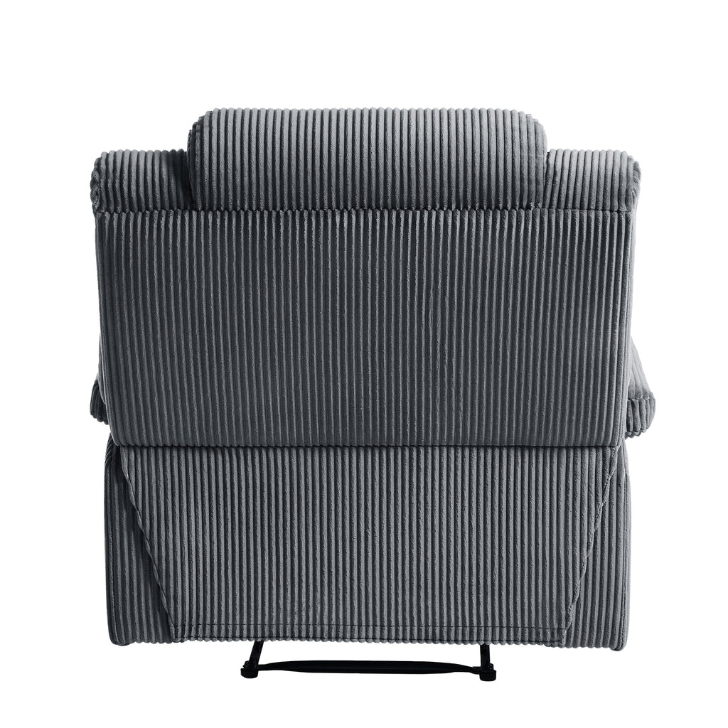 Modern Corduroy Manual Recliner Chair, Lounger Adjustable Recliners with Wide Armrest