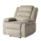 Modern Corduroy Manual Recliner Chair, Lounger Adjustable Recliners with Wide Armrest