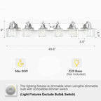 Modern Crystal Bathroom Vanity Lights Dimmable Wall Sconces