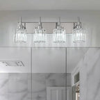 Modern Dimmable Crystal Bathroom Vanity Light Wall Sconces with Crystal Shades