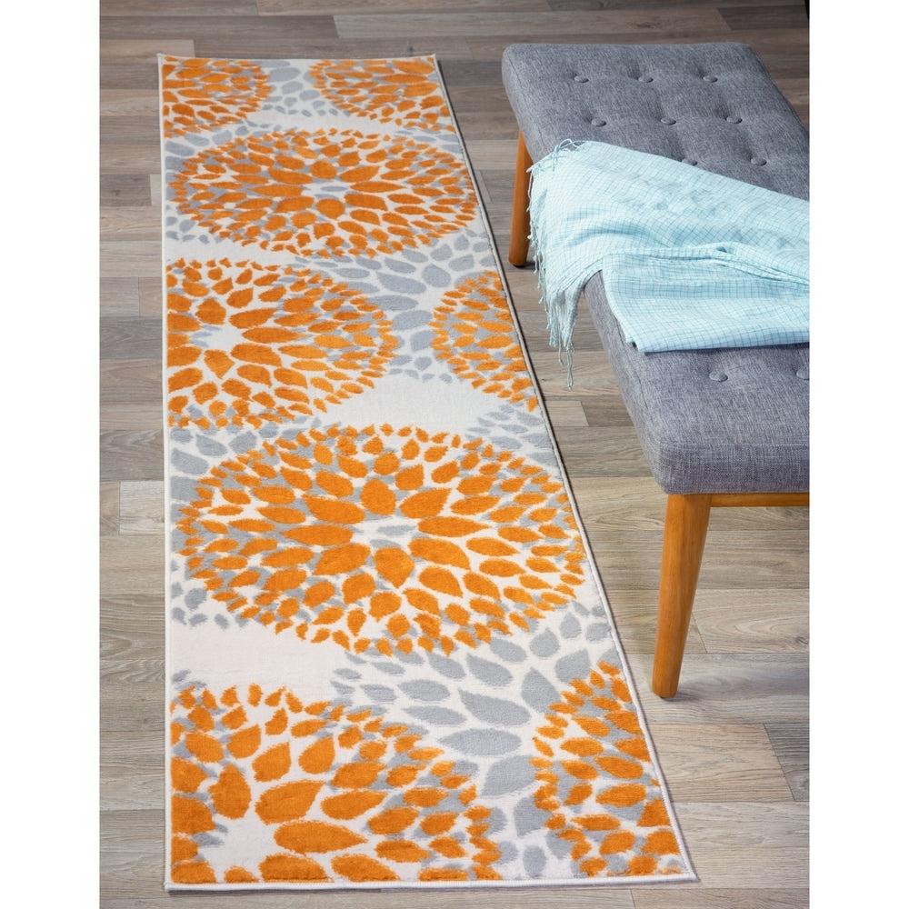 World Rug Gallery Modern Floral Circles Area Rug