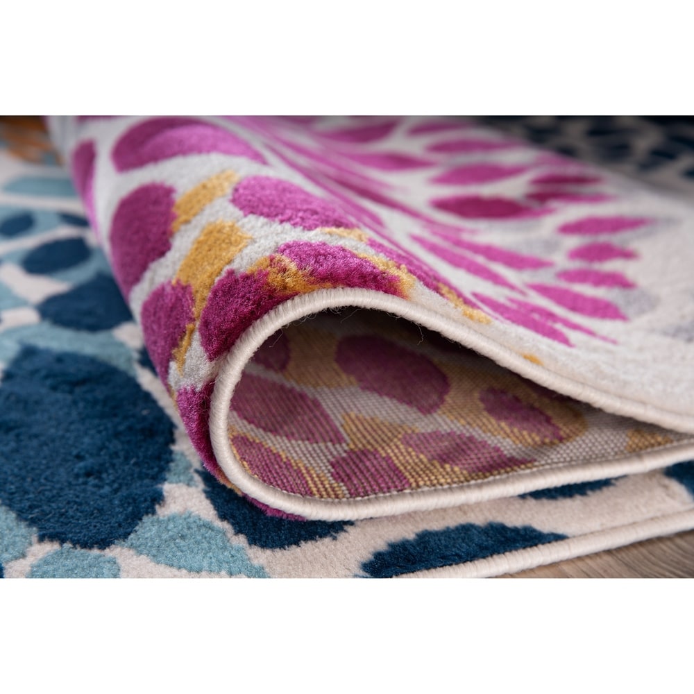 World Rug Gallery Modern Floral Circles Area Rug