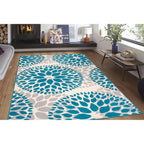 World Rug Gallery Modern Floral Circles Area Rug