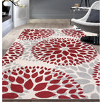World Rug Gallery Modern Floral Circles Area Rug
