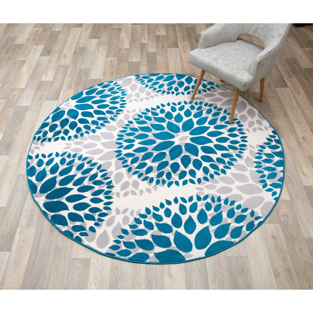 World Rug Gallery Modern Floral Circles Area Rug