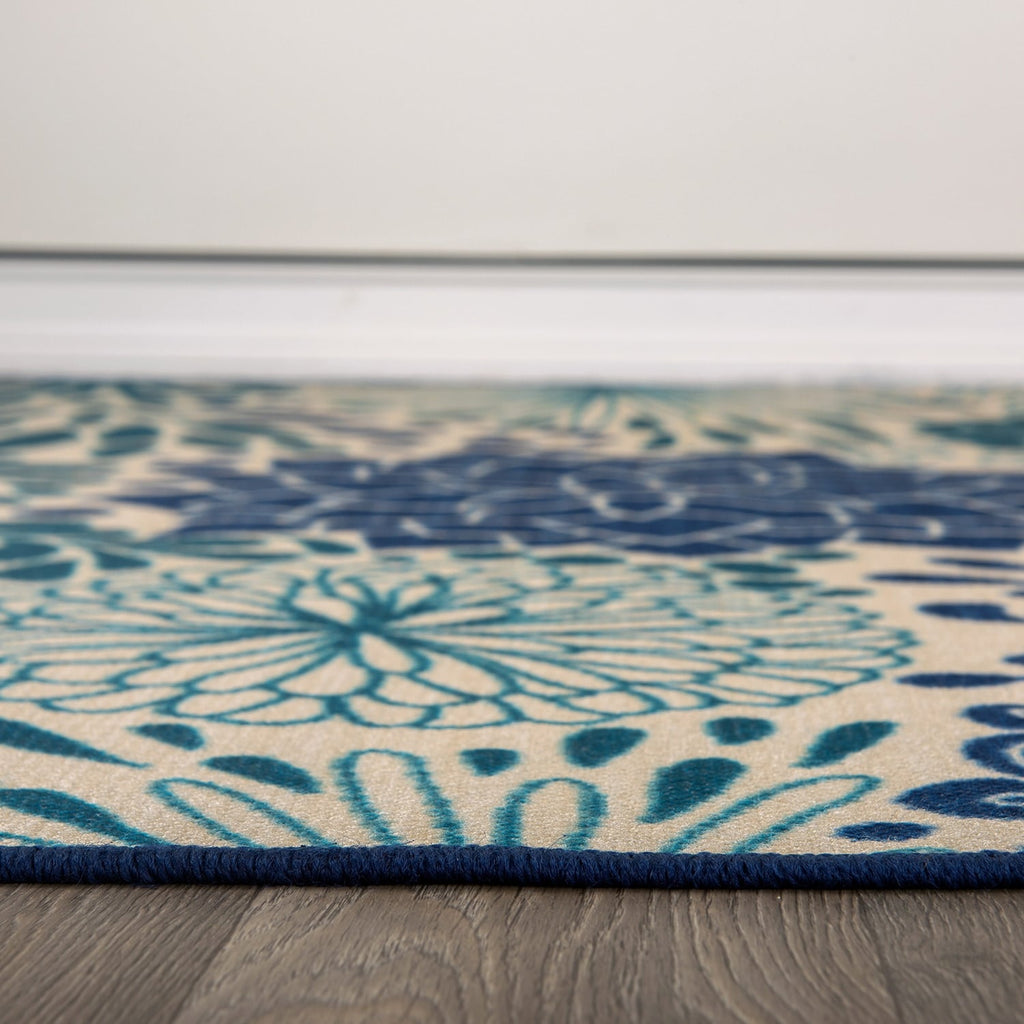 Modern Floral Circles Flatweave Indoor/Outdoor Area Rug