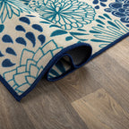 Modern Floral Circles Flatweave Indoor/Outdoor Area Rug