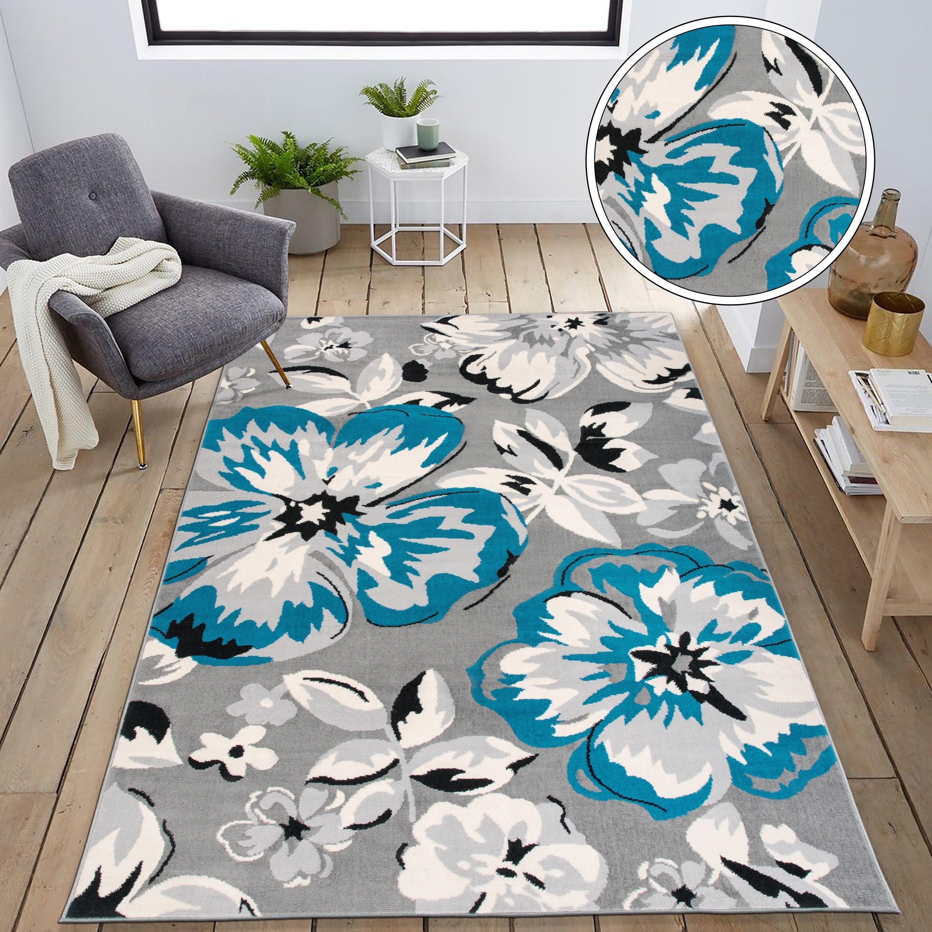 World Rug Gallery Modern Floral Design Area Rug