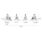 3/ 4-Light Modern Glam Crystal Dimmable Bathroom Vanity Light Linear Wall Light