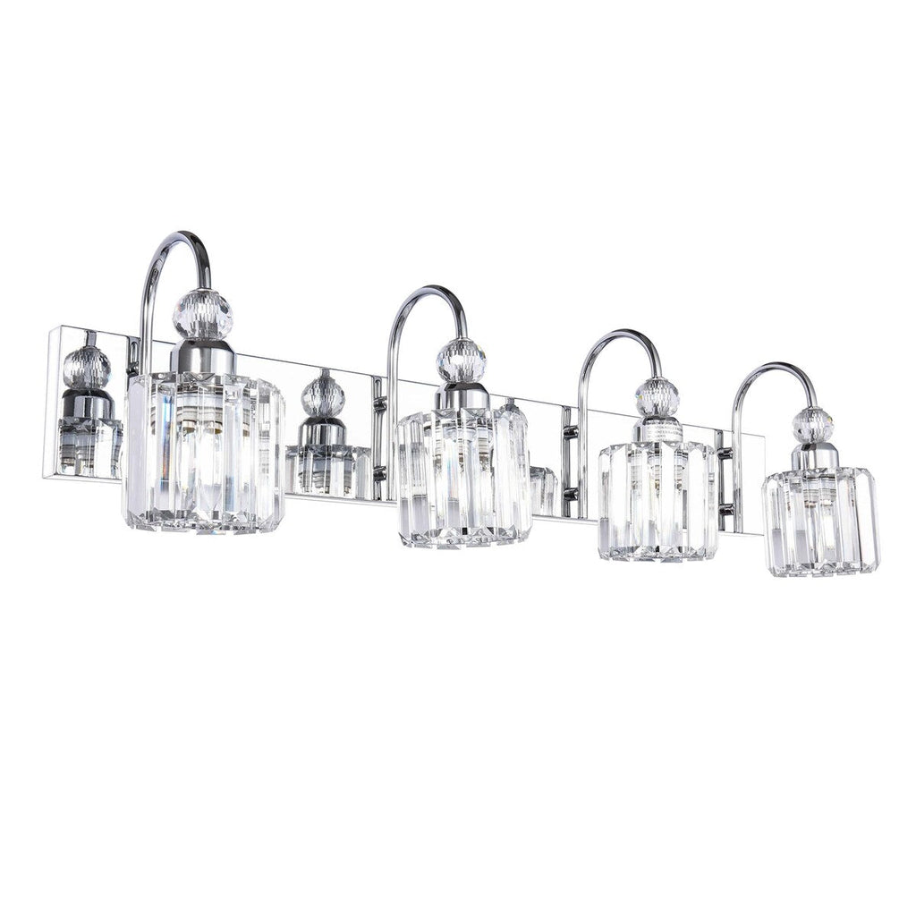 3/ 4-Light Modern Glam Crystal Dimmable Bathroom Vanity Light Linear Wall Light