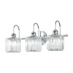 3/ 4-Light Modern Glam Crystal Dimmable Bathroom Vanity Light Linear Wall Light