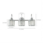 3/ 4-Light Modern Glam Crystal Dimmable Bathroom Vanity Light Linear Wall Light