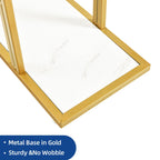 Modern Gold Console Sofa Table with Marbling Top for Entryway Hallway